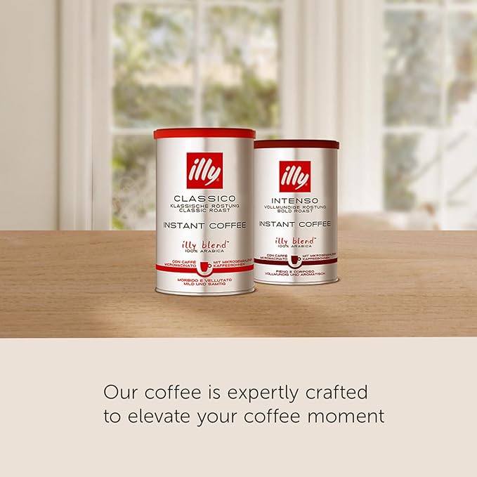 illy Instant Coffee- 100% Arabica Coffee ??Classico Medium Roast - Notes Of Caramel, Orange Blossom & Jasmine - Easy Preparation - Convenient Coffee Instant Format - Roasted In Italy ??3.3 Ounce