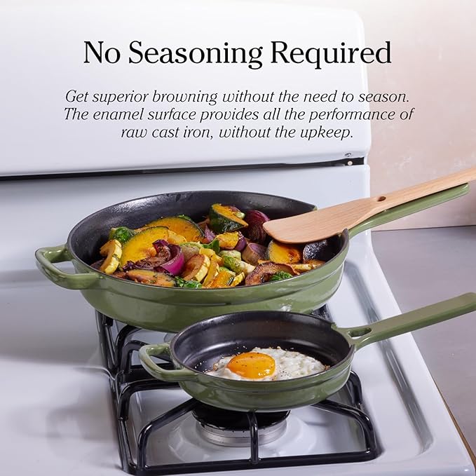 Our Place Cast Iron Always Pan | Premium Enameled, Toxin-Free Surface | 10-inch 8-in-1 Multifunctional Cookware System | Lid, Handle Covers | Heavy Duty Skillet | Oven & High Heat Safe | Spice