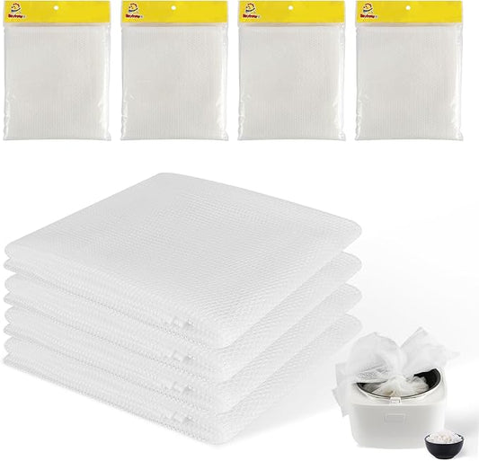 4 Pcs Rice Net, 43.3"×39.4" Sushi Rice Cooking Net,Non-Stick Rice Cooker Napkin,Reusable Home or Commercial Rice Net Napkin,Cooking Steam Cloth,Bamboo Steamer Mat Cloth