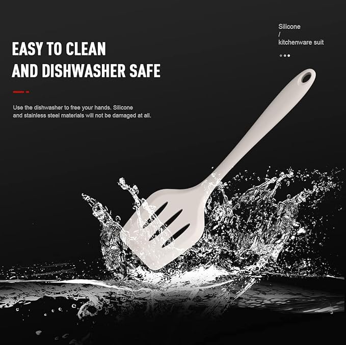 AOTHOD Silicone Cooking Utensils Set - 446째F Heat Resistant Kitchen Utensils,Turner Tongs,Spatula,Spoon,Brush,Whisk,Kitchen Utensil Gadgets Tools Set for Nonstick Cookware,Dishwasher Safe (BPA Free)