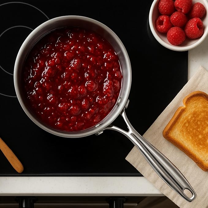 KEAWELL K3 Premium 1.5-Quart Tri-Ply Stainless Steel Saucepan with Lid, Induction & Oven Safe up to 600째F, Even Heating, Professional Cookware for All Stovetops (1.5-Qt)