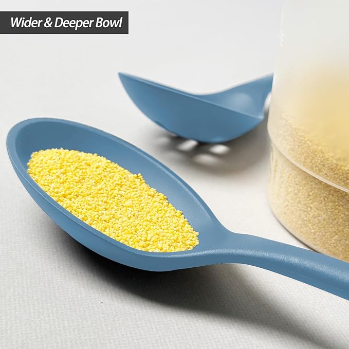 Silicone Spoons for Cooking - Extra Large Kitchen Spoons for Mixing, Serving, & Stirring - 600째F Heat-Resistant Non Stick Utensils Ladle & Skimmer- Dishwasher Safe, Starry Blue