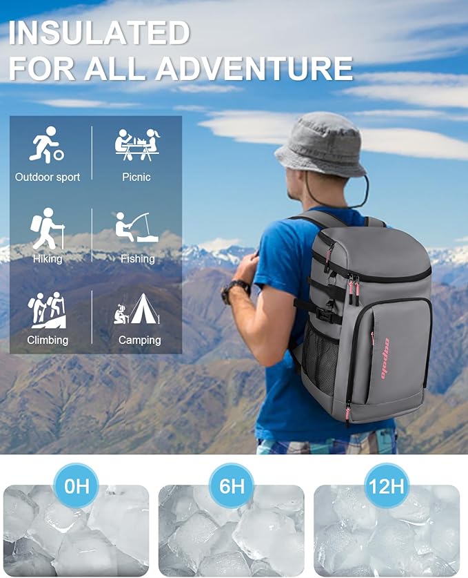 Capolo Cooler Backpack Insulated Waterproof for Women Men,36/45 Cans Lunch Backpack Coolers Leak Proof Soft Cooler Bag Ice Chest for Camping Beach