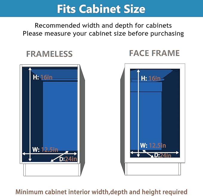 LOVMOR 2 Tier Individual Pull Out Cabinet Organizer 10쩍" W x 21쩍" D, Slide Out Kitchen Cabinet Storage Sliding Shelves