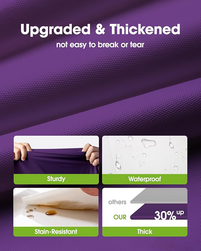 Pureegg Plastic Table Cloth Disposable 12 Pack, 54 x 108 Inch Table Cloths, Graduation Decorations Class of 2025, Graduation Party Tablecloths, Rectangle, Plastic Cover, Leakproof & Sturdy, Purple