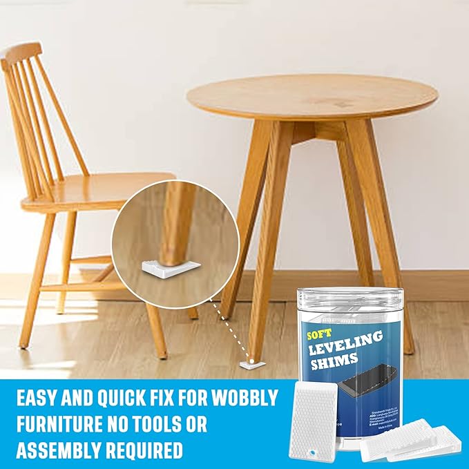 Furniture Levelers, 50 Piece Jar, Plastic Shims for Leveling, Black Rubber Wedge for Table Toilet Refrigerator Piano, Small Shims for Home Improvement and Work