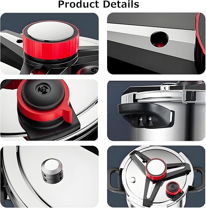 Pressure Cooker 10 QT,Pressure Canner,304 Stainless Steel Pressure Cooker,One-Hand Locking,Compatibility Gas and Induction Cooktops, Pressure Canner for Canning