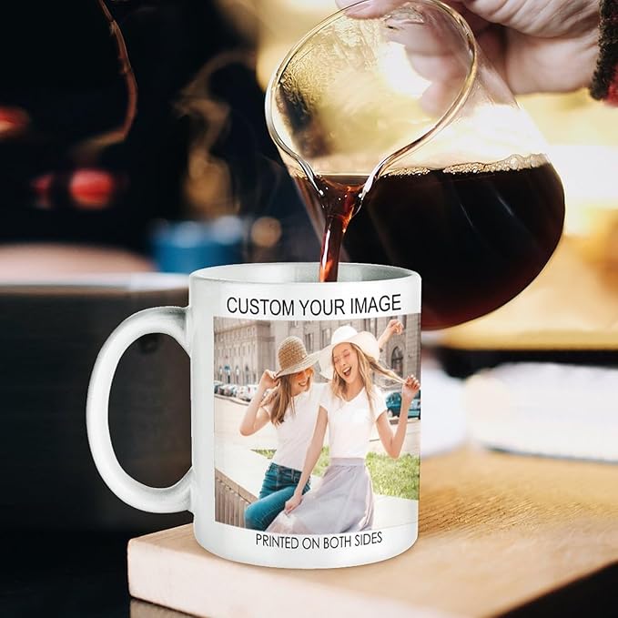 Custom Mug with Picture Logo Text Personalized Coffee Mug White ceramic mug Photo Mugs With Names Gifts for Men Women