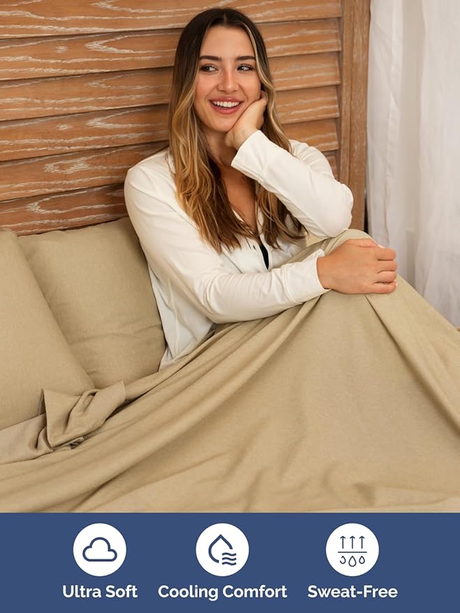 Extra Deep Pocket King Sheets - 4 Piece Breathable & Cooling Bed Sheets - Hotel Luxury Bed Sheet Set - Soft, Wrinkle Free & Comfy - Easily Fits Extra Deep Mattresses - Deep Pocket Heathered Tan Sheets