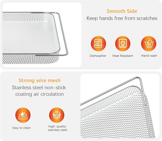 Air Fryer Oven Basket Replacement Baking Trays for Ninja Foodi SP201 SP301 SP351 Series Dual Heat Air Fryer Oven, Mesh Basket竊똀ir Fryer Accessories for Ninja Foodi Air Fry Oven