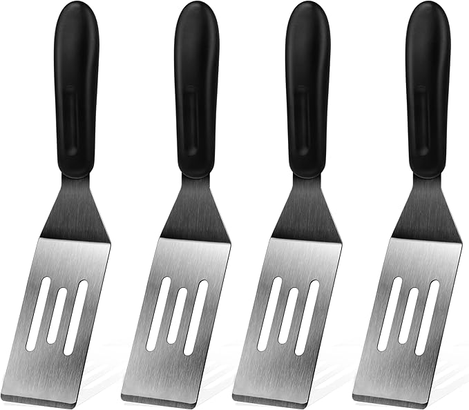 Small Spatula 4 Pieces, Mini Serving Spatula for Kitchen Use, Metal Spatula for Serving and Turning, Ideal for Pancakes, Brownies, Desserts, Cookie, Eggs or Small Pan