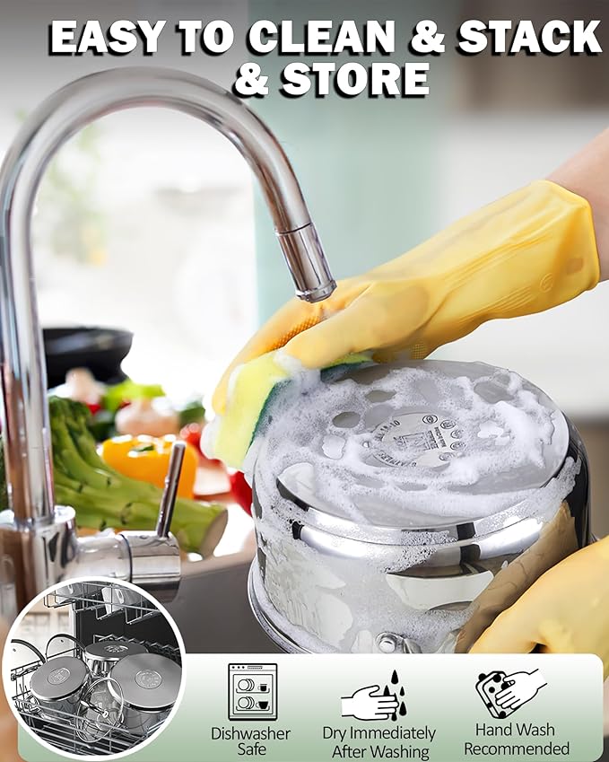 Cook N Home Stock Pot with Lid, 12-Quart Basic Stainless Steel Sauce Cooking Soup Pot, Stay-Cool Silicone Handles