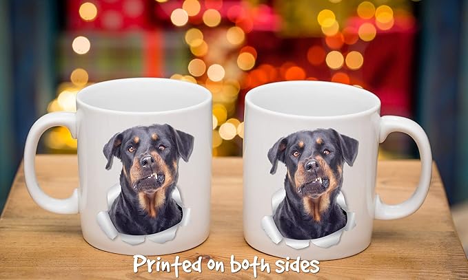 Winston & Bear Funny Rottweile Mug - Rottie Ceramic Coffee Mug Gift for Dog Lovers Mom and Dad - Perfect Birthday or Christmas, Father's or Mother's Day Gift (15oz)