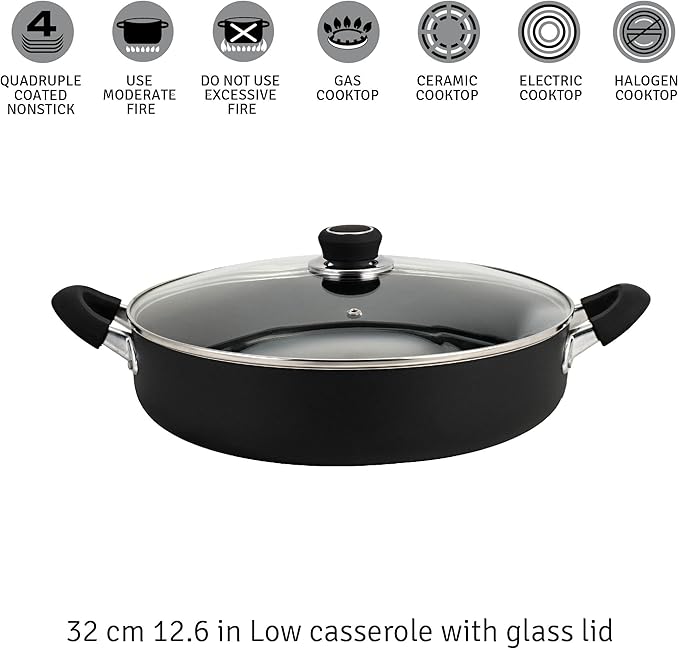 HUDSON Nonstick Paella Pan Hudson 11-inch Aluminum, 3.7 Qt