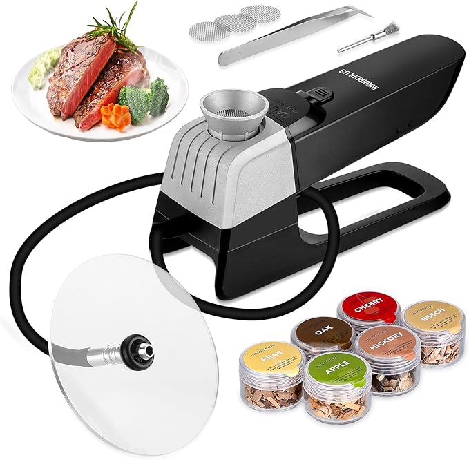 Smoking Gun Wood Smoke Infuser - 13 PCS Premium Kit, Smoker Machine with Accessories and Wood Chips - Cold Smoke for Food and Drinks - Gift for Man