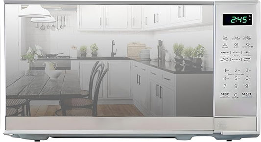 Total Chef 0.7 Cu Ft Microwave Oven ??Compact Countertop Microwave, Small Stainless Steel Kitchen Appliance with Digital Touch, Pre-Set Functions, 10??Turntable, 700 Watt, Microondas Pequeños