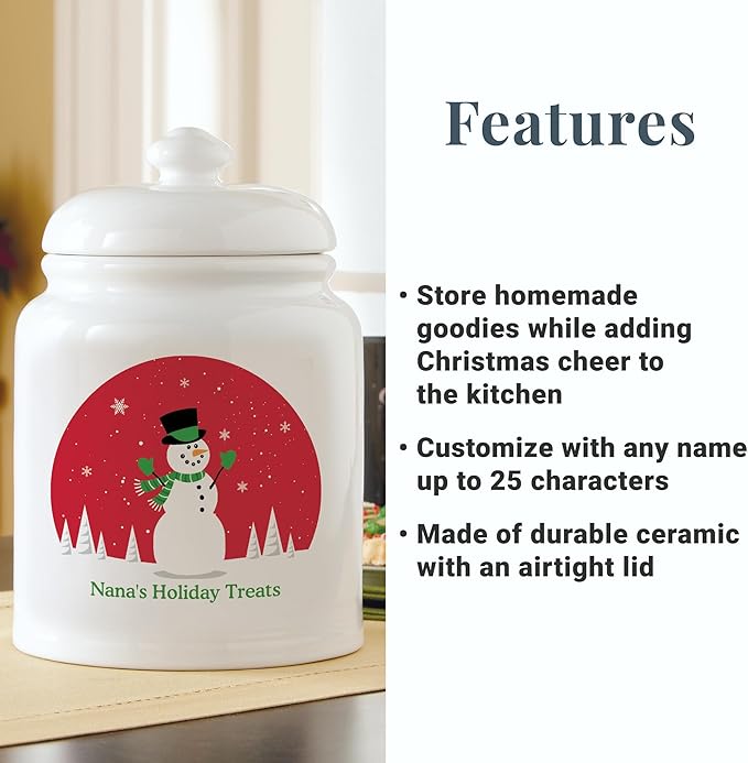 Let's Make Memories Personalized Christmas Fun Cookie Jar - For Her - Kitchen Christmas D챕cor
