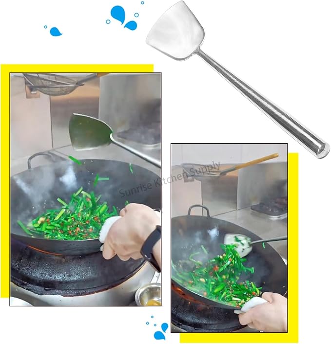 Sunrise Kitchen Supply All Stainless Steel Wok Shovel #2