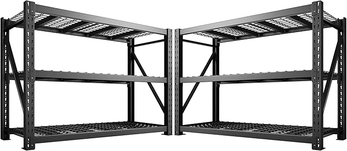 Bepatio 8250LBS Garage Shelving Heavy Duty Storage Shelves Industrial Metal Shelving Adjustable 3-Tier Shelves for Garage, Warehouse Basement Storage Room 24" D 횞 60" W 횞 66" H