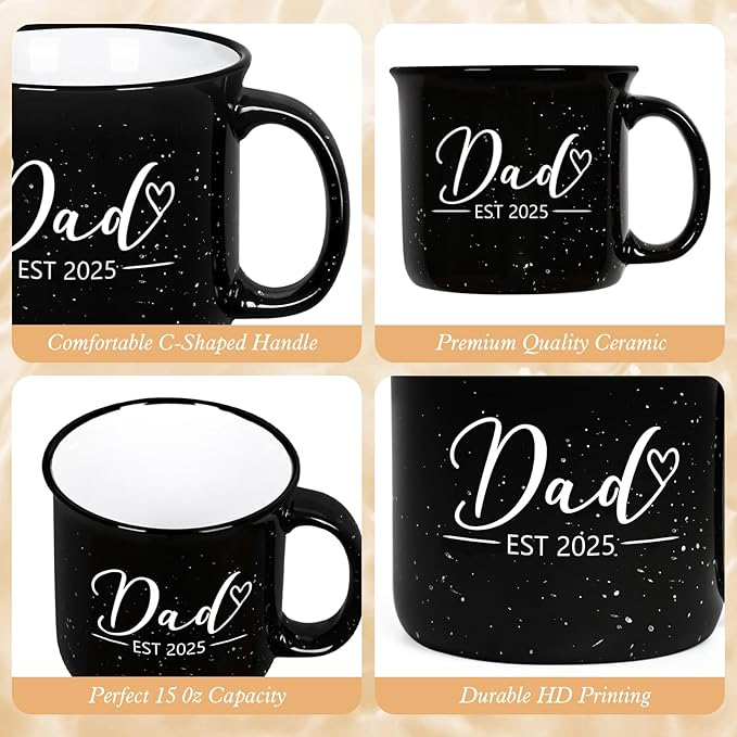 Maustic Mom and Dad Mugs, New Parents Gifts for Couples, New Mom and Dad Gifts for Expecting First Time Parents, 15 Oz