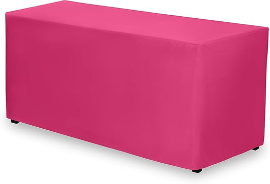 Gee Di Moda Fitted Tablecloth - 48 x 30 Inch Fuchsia Floor-Length Fitted Table Cloth for 4 Foot Rectangle Table, Heavy Duty Washable Fabric for Parties, Dinner, Weddings, Baby Shower & Trade Show