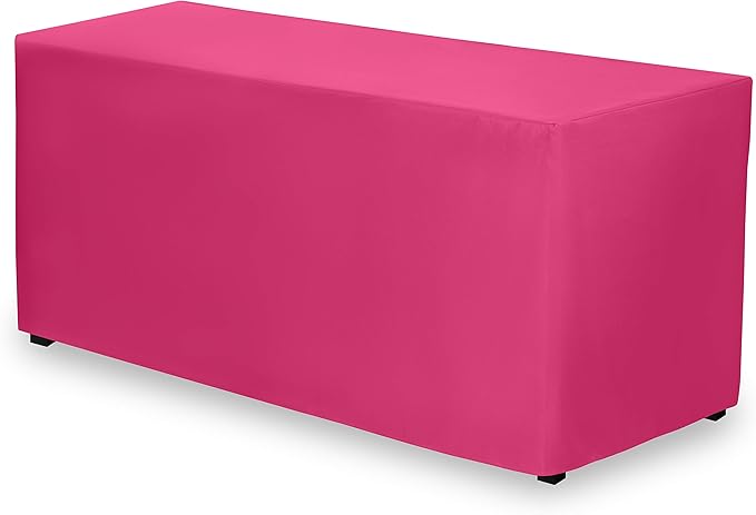 Gee Di Moda Fitted Tablecloth - 72 x 30 Inch Fuchsia Floor-Length Fitted Table Cloth for 6 Foot Rectangle Table, Heavy Duty Washable Fabric for Parties, Dinner, Weddings, Baby Shower & Trade Show
