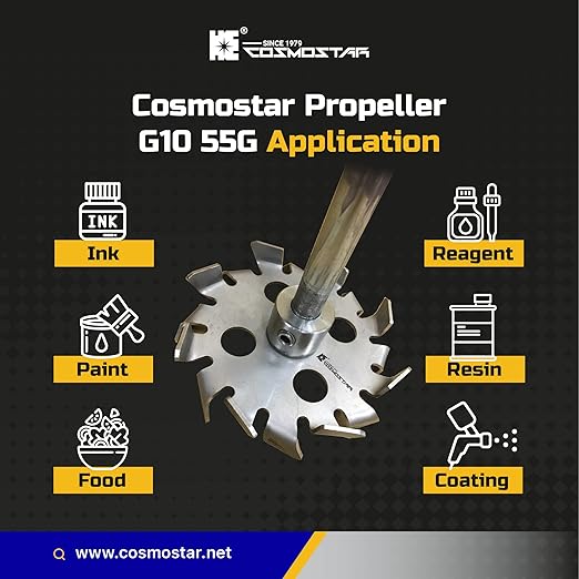 Cosmostar Stainless Steel Mixing 2 Gear Blades 55 Gallon Paint Mixer Stirring Propeller Tools for Paint Epoxy, Resin, Silicone Stirrer Paddle with OD: 0.47??Shaft Rod, Gear OD: 3.9" (2 Blades)