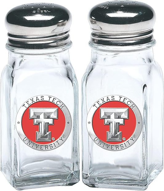 Heritage Pewter Texas Tech University Salt and Pepper Shaker Set of 2 Bottles | Expertly Crafted Pewter Glass