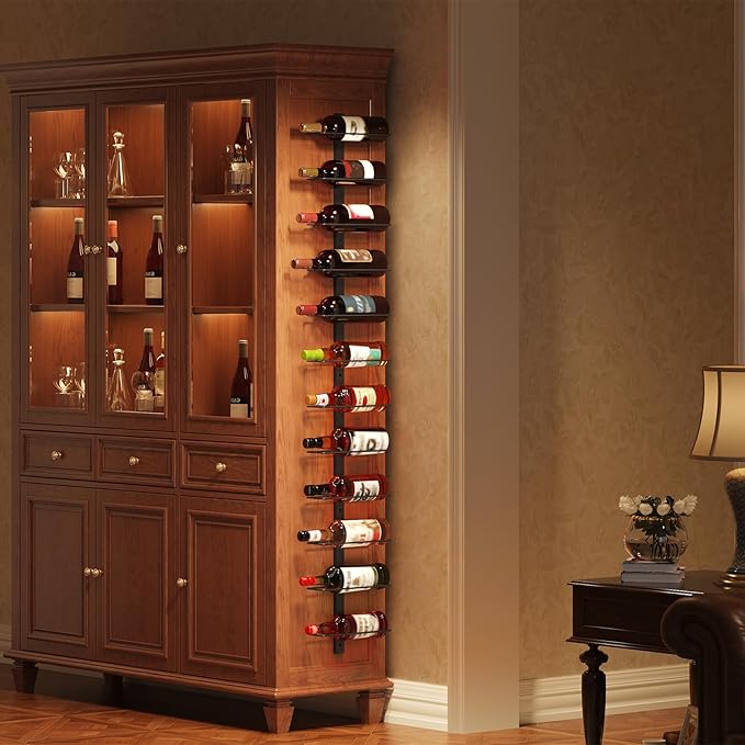 24 Bottles Wall Mounted Wine Rack, Detachable Wall Hanging Bottle Holder, Use as One or Four, DIY Display, Storage Racks for Wine, for Restaurant, Bar, Cellar