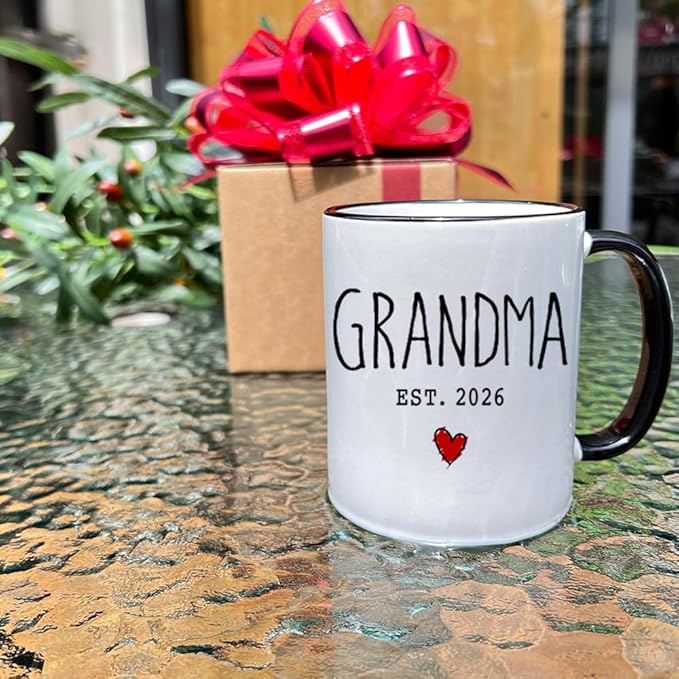 VLUG EST 2026 Promoted To Grandparents Mug Gifts for Grandma Grandpa, Grandma Grandpa To Be Gifts Set, Promoted To Grandparents 2026 Mug, Baby Pregnancy Announcement Gift