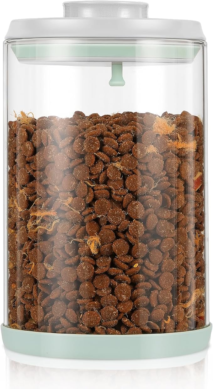 Dog Treat Container Airtight Jar 2.2Qt/2L, Glass Food Jars with One-Touch Lid for Dog or Cat Treats, Kibble, Snacks ??Pantry Storage Canister for Kitchen or Countertop (2.2Qt - 2L)
