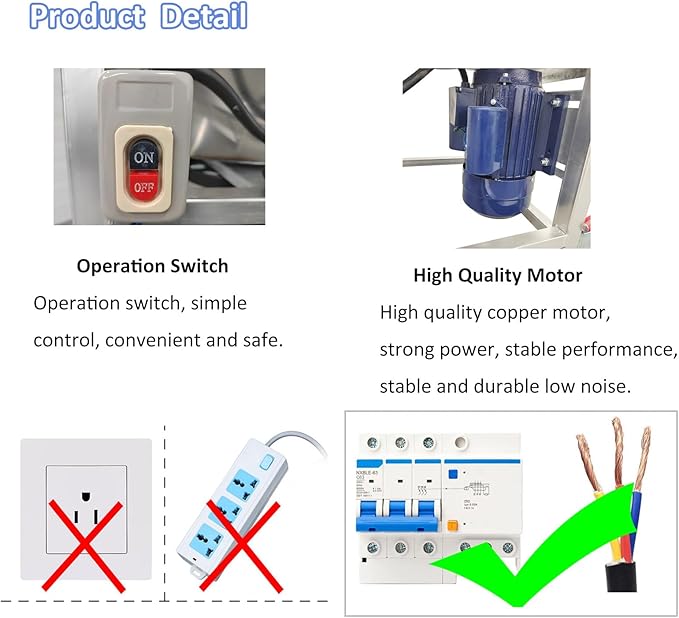 220V 4KW Powder Mixer Blender Mixing Machine Stainless Steel Plastic Mixer Mixing Capacity 440 lbs Vertical Feed Mixing Machine for Dry Grain Granule