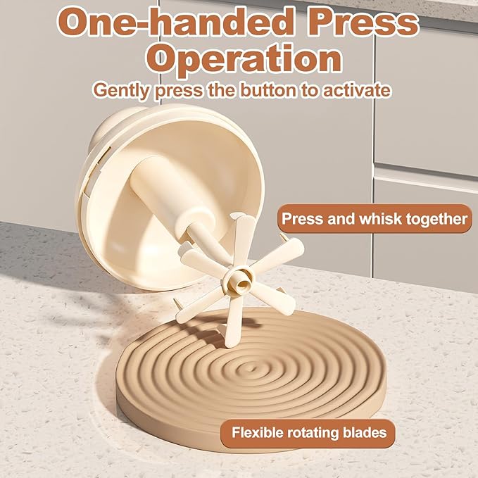 Manual Egg Beater, Manual Hand Mixer with Filter Cup, Ergonomic Press the Egg Beater Cup with Strainer for Kitchen Baking Cooking