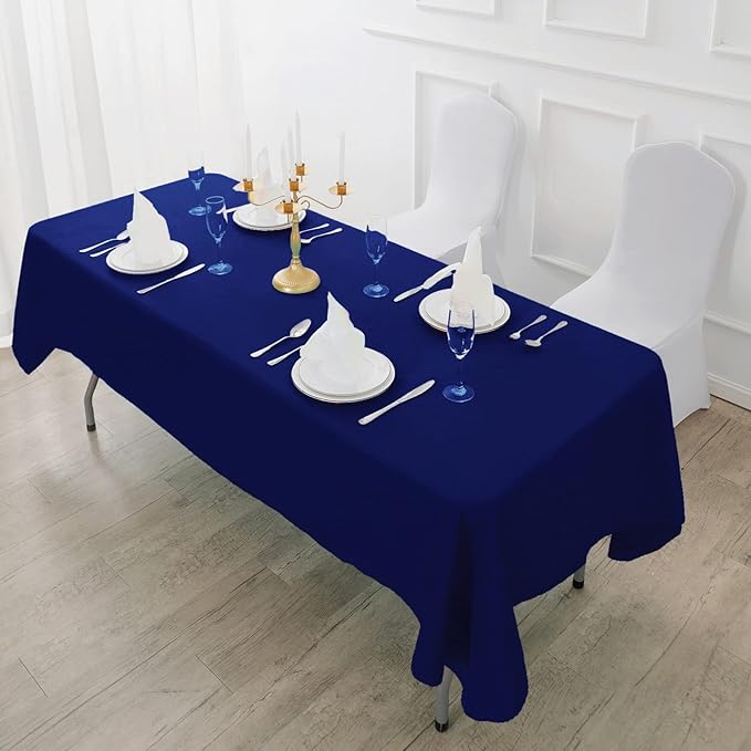 6 Pack Royal Blue Tablecloth 60 x 120 Inch Table Cloth for 8 Foot Rectangle Tables, Wrinkle Resistant Washable Polyester Fabric Table Covers for Party, Wedding,Dining,and Banquet