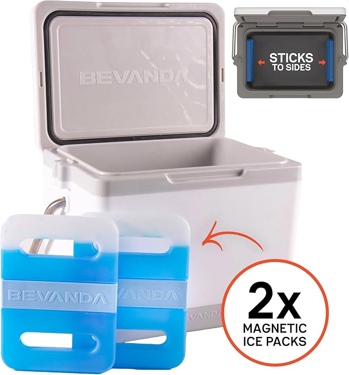 Bevanda - Verge Insulated Lunch Box - Durable Cooler with Magnetic Ice Packs - Rugged Hard Shell Lunch Cooler for Jobsite Lunches, Outdoor Adventures & All Day Temperature Control