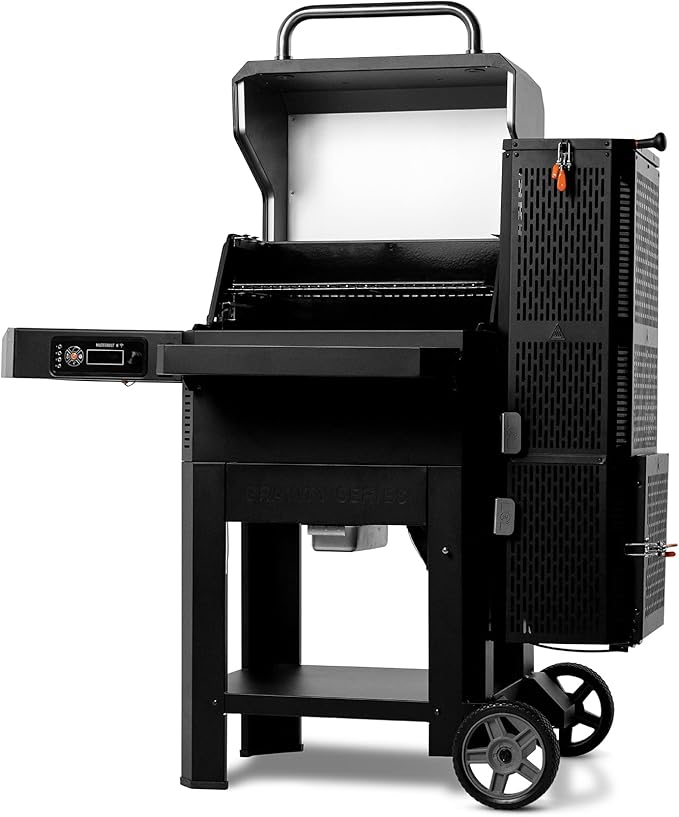 Masterbuilt® Gravity Series® 600 Digital Charcoal Grill and Smoker,WiFi Technology, GravityFed??Charcoal Hopper, 600 Cooking Sq. Inches, Reversible Smoke&Sear Cast Iron Grates, Black, Model MB20041023