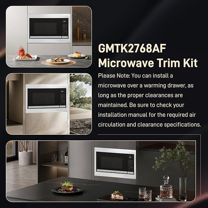 GMTK2768AF Microwave Trim Kit in Stainless Steel Compatible with Frigidaire Gallery Built-in Microwave Model GMBS3068AF, 27 Inch Trim Kit Certified by UL & cUL for a Stylish Built-in Look