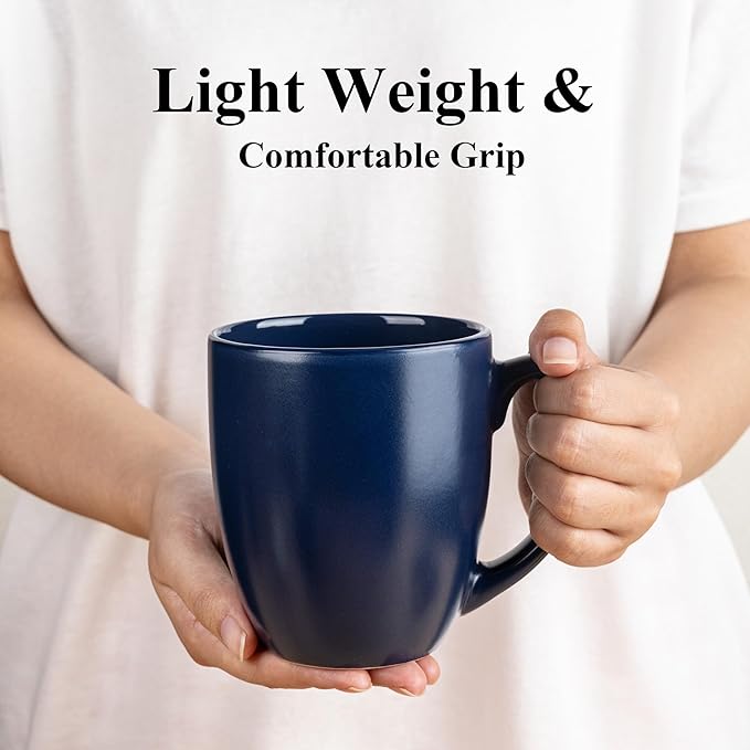 GBhome 16oz Coffee Mugs Set of 6, Large Ceramic Coffee Mugs for Man, Woman, Dad, Mom, Modern Coffee Mugs Set with handle for Tea/Latte/Cappuccino/Milk/Cocoa. Dishwasher&Microwave Safe,Multi-Color