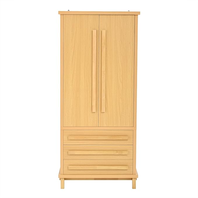 Christopher Knight Home Chenny 70''H Wooden Kitchen Pantry Cabinet, Storage Cabinet with Adjustable Shelves, 6 Door Internal Storage Compartments & 3 Drawers, Freestanding Cupboard Cabinet, Natural