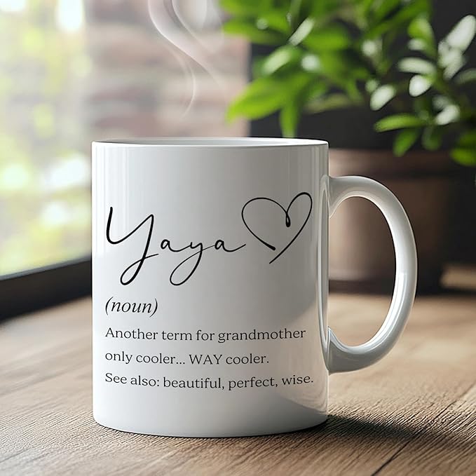 Yaya Grandma Mug, Yaya Grandmother Gifts from Grandkids Coffee Cup Ceramic, Grandma Gifts for Birthday Christmas Ceramic Coffee Tea Mug 11 oz