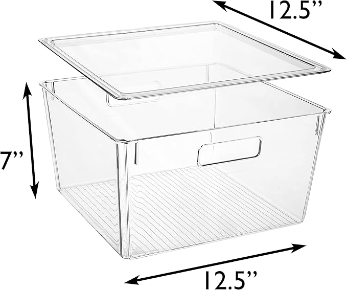 ClearSpace Plastic Storage Bins with Lids XL ??Perfect Kitchen Organization or Pantry Storage ??Fridge/Cabinet Organizers