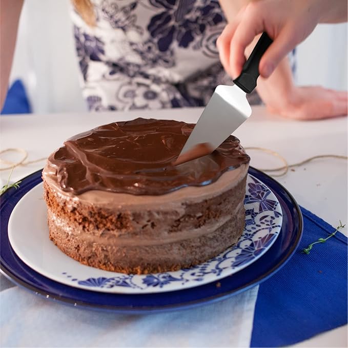 20 Pcs Pizza Spatula Bulk Pie Server Pie Cutter Cake Cutter Stainless Steel Cake Serving Spatula Non Slip Easy to Grip Baking Triangular Spade Plastic Handle Shovel for Desserts Pizza Pie Cake