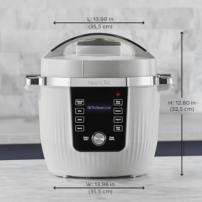 Instant Pot PRO Max Wi-Fi Smart 10-in-1 Pressure Cooker, Steamer, Saute, Warmer, Rice Cooker, Yogurt Maker, Sous Vide, Baker, NutriBoost - Includes App with 2000+ Recipes - 6 Quart