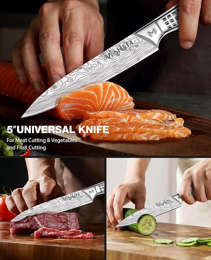 MOSFiATA 2pcs knife set竊똕tainless Steel Handle, Knives Set for Kitchen, Chef Knife Set Come with Gift Box