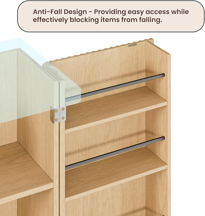 KEIKI 72" Tall Kitchen Pantry Wood Storage Cabinet with 6 Door Shelves Organizer Modern Fluted Cupboard for Kitchen Dining