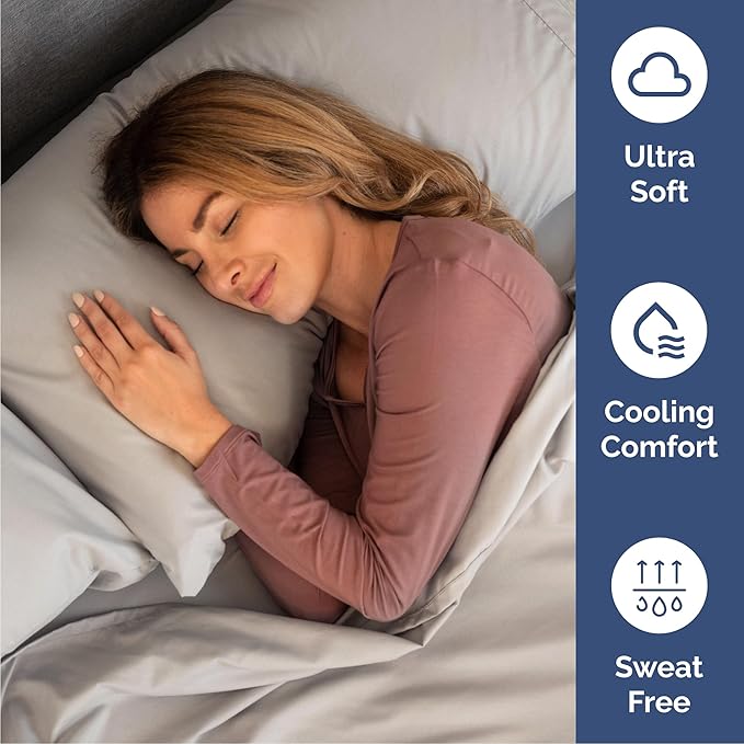 Cal King 6 Piece Sheet Set - Cooling and Breathable Bed Sheets - Hotel Luxury Bed Sheets for Women, Men, Kids and Teens - Deep Pockets - Easy Fit - Soft and Wrinkle Free - Cal King Denim Blue Sheets