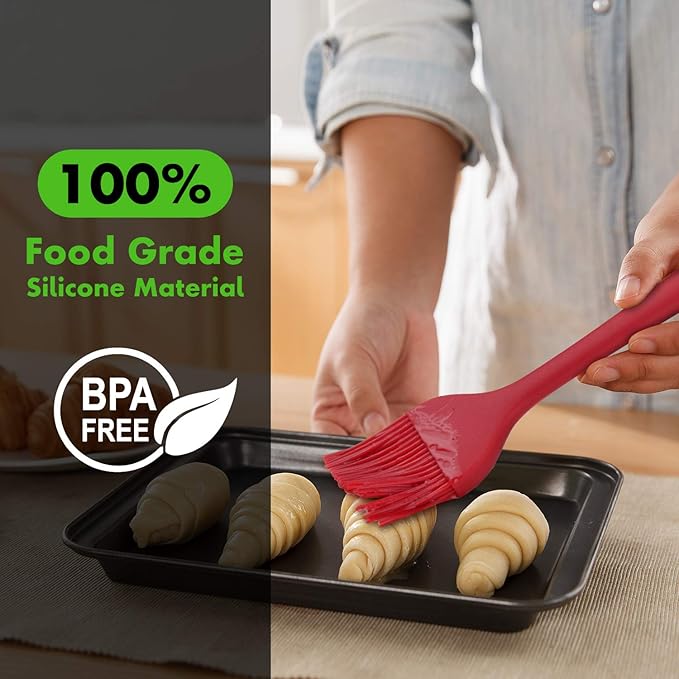 HOTEC 600??Heat Resistant BPA Free Silicone Marinading Meat Grill Basting Pastry Brush for Oil Butter Sauce Sausages Desserts Turkey Baster Grill Barbecue, Multicolor