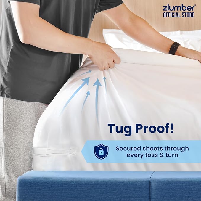 The Original USA Patented ZlumberLock ??Secure Sheet Holder with Heavy-Duty Mattress Straps ??No More Loose Bedding, Universal Fit, Easy One-Time Installation
