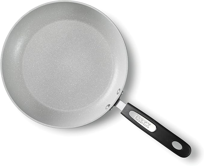 Starfrit The Rock TERRA 28cm (11'') Ceramic Non-Stick Fry Pan - Thick Aluminium Base - PFAS Free - Easy to Clean - Grey