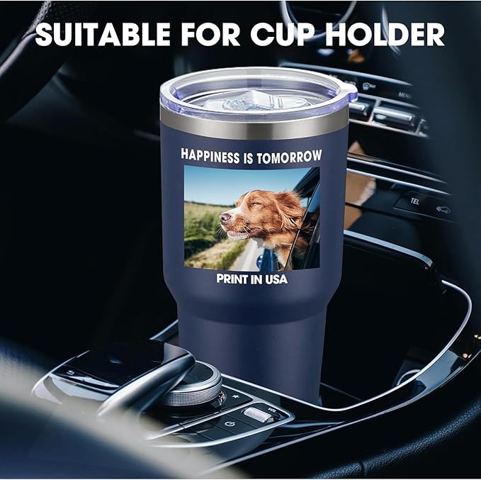 SMLIXE Personalized Coffee Tumbler Print in USA 30oz Stainless Steel Double Wall Insulated Coffee Cup With Text Photo Logo